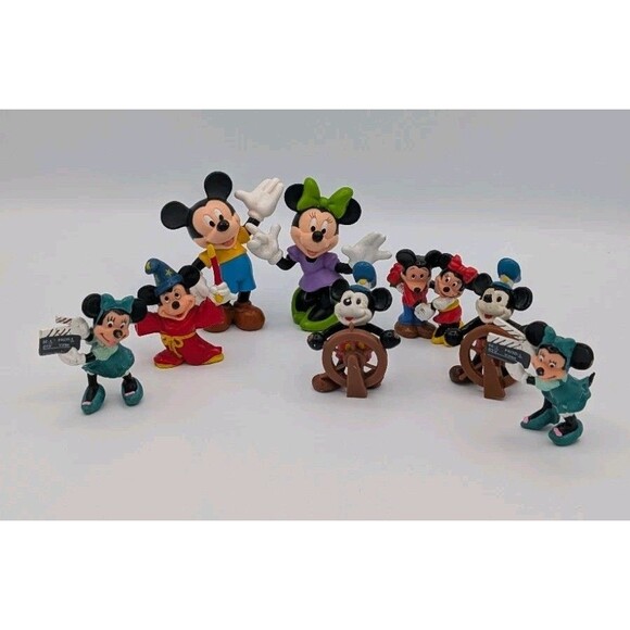 Vintage Disney Mickey Minnie Mouse PVC Figures Lot of 8 Figurines 1980s-1990s - Picture 2 of 3